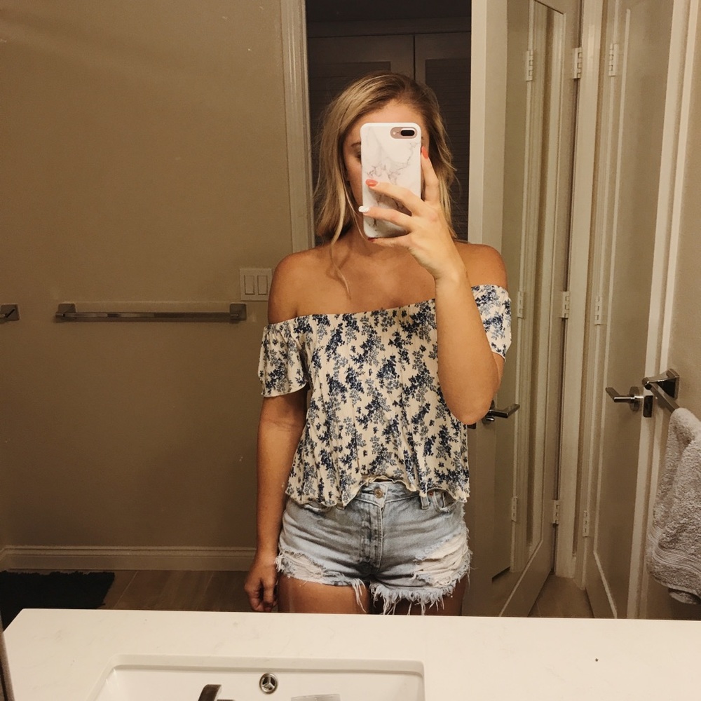 Floral off the shoulder top
